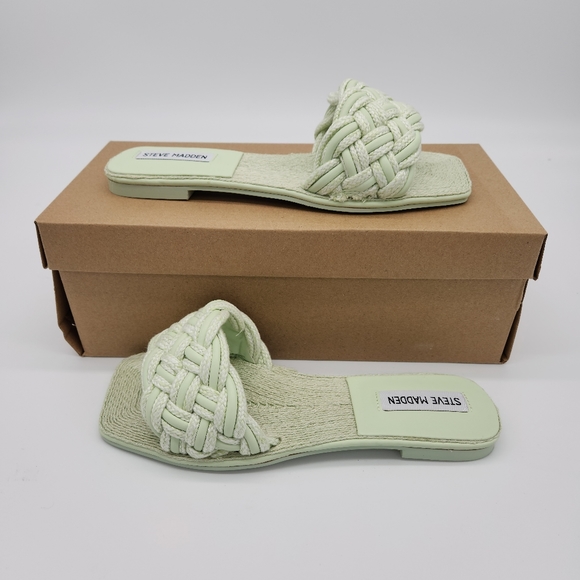 Steve Madden Shoes - Steve madden Women's zeal woven slide Sanda mint size 8